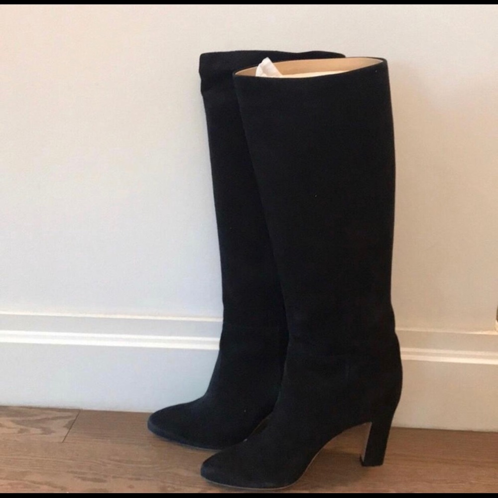 Tamara Mellon Black Suede Boots Size 11 US